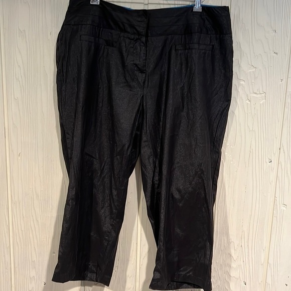 Ashley Stewart Crop Sheen Fabric Pants Size 16 - Picture 1 of 9